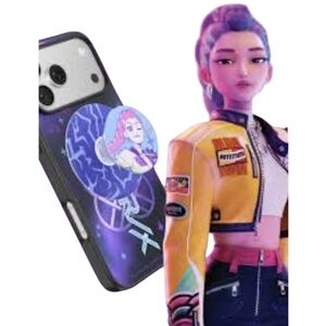K-pop Demon Hunter Phone Holder Stylish Black Phone Case with PopSocket